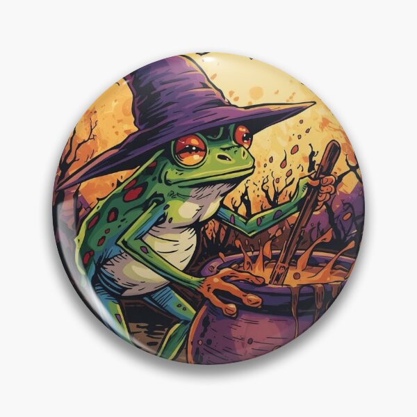 Item preview, Witchy Frog Brewing Magic – Spooky Halloween Artwork designed and sold by WildInkFusion.