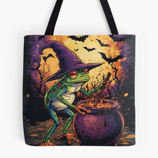 Item preview, Witchy Frog Brewing Magic – Spooky Halloween Artwork designed and sold by WildInkFusion.