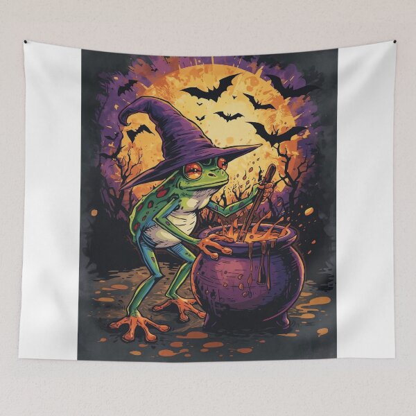 Item preview, Witchy Frog Brewing Magic – Spooky Halloween Artwork designed and sold by WildInkFusion.