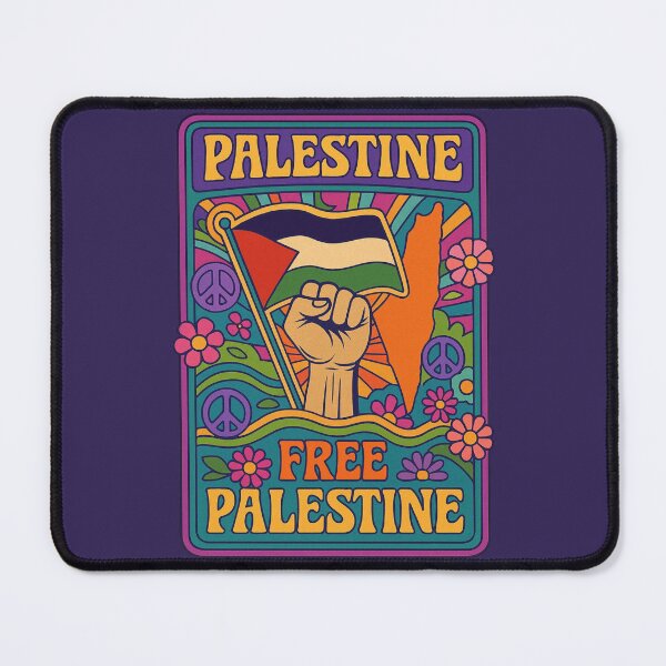 Item preview, Free Palestine Hippie Retro Design Flag Peace Symbol Flower Power Save Gaza End The War designed and sold by Annika Shurafa.
