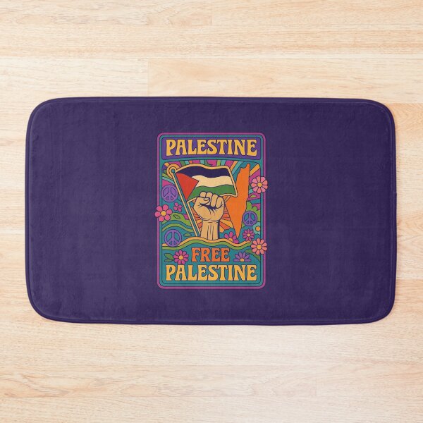 Item preview, Free Palestine Hippie Retro Design Flag Peace Symbol Flower Power Save Gaza End The War designed and sold by Annika Shurafa.