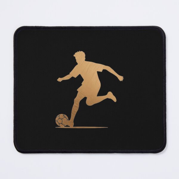 Item preview, A soccer player skilfully dribbles the football across the playground_Bronze paint designed and sold by Aariq.