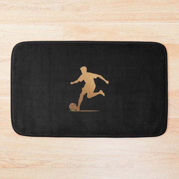 Item preview, A soccer player skilfully dribbles the football across the playground_Bronze paint designed and sold by Aariq.