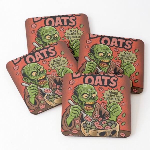 Item preview, Brains & Oats – Zombie Breakfast Parody Cereal Art designed and sold by October Forever.