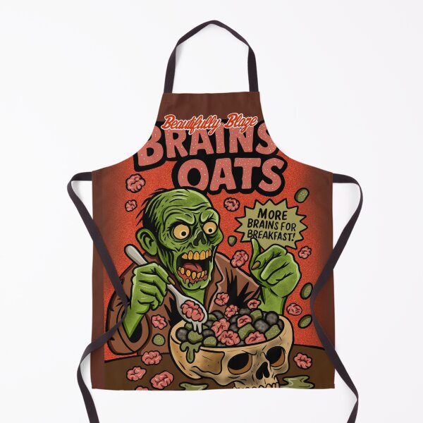 Item preview, Brains & Oats – Zombie Breakfast Parody Cereal Art designed and sold by October Forever.