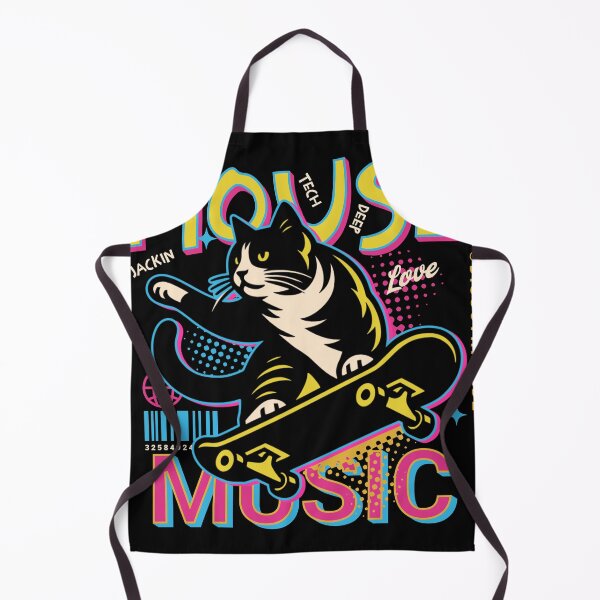 Item preview, HOUSE MUSIC  - Skater Cat (White)  designed and sold by Discothreadz.