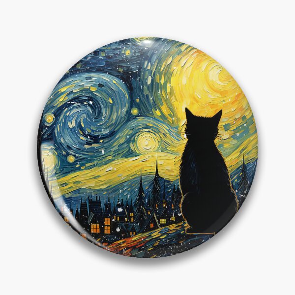 Item preview, Cat Starry Night Van Gogh Cat For Cat Lover Cat Mom Cat Dad T-Shirt designed and sold by RhiannonStroman.