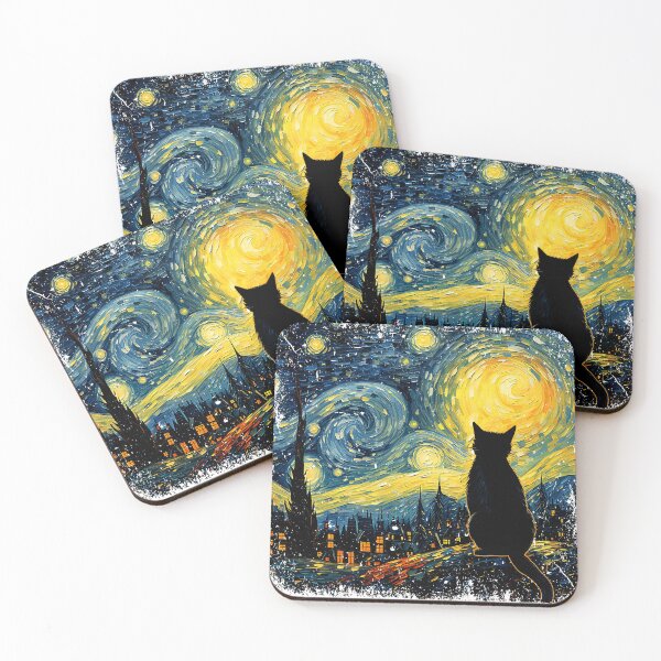 Item preview, Cat Starry Night Van Gogh Cat For Cat Lover Cat Mom Cat Dad T-Shirt designed and sold by RhiannonStroman.