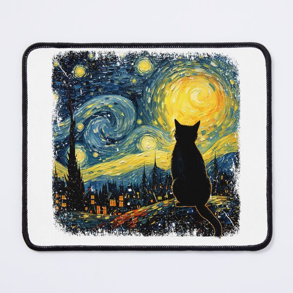 Item preview, Cat Starry Night Van Gogh Cat For Cat Lover Cat Mom Cat Dad T-Shirt designed and sold by RhiannonStroman.