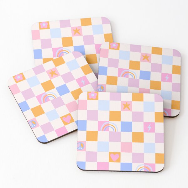 Item preview, Pastel Checkerboard with Doodles Pattern designed and sold by NamisNook.