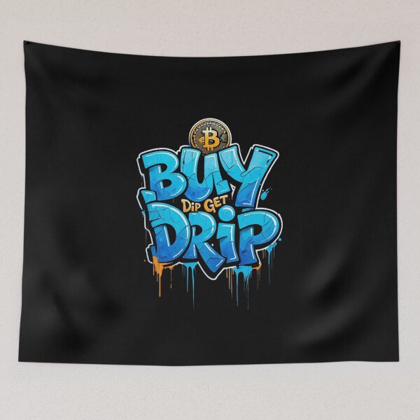 Item preview, Bitcoin Buy Dip Get Drip Graffiti Slogan designed and sold by RadDeck.