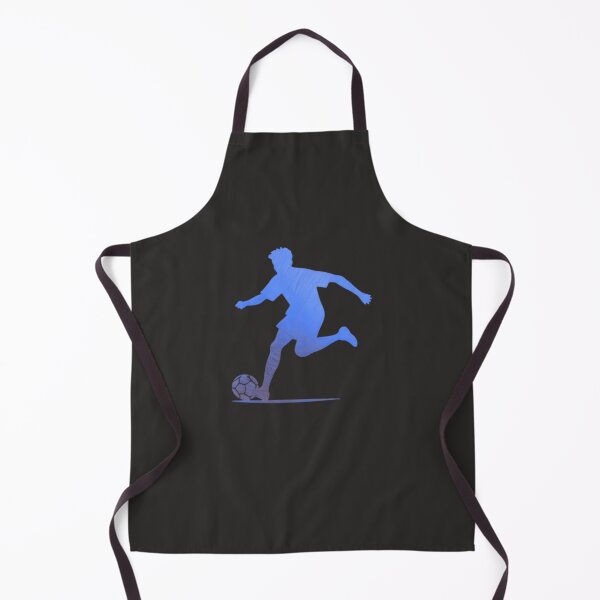 Item preview, A soccer player skilfully dribbles the football across the playground_Blue paint designed and sold by Aariq.
