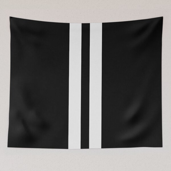Item preview, Dual Racing Stripes - Large Gap (White on Black) designed and sold by Racing Stripes Only.