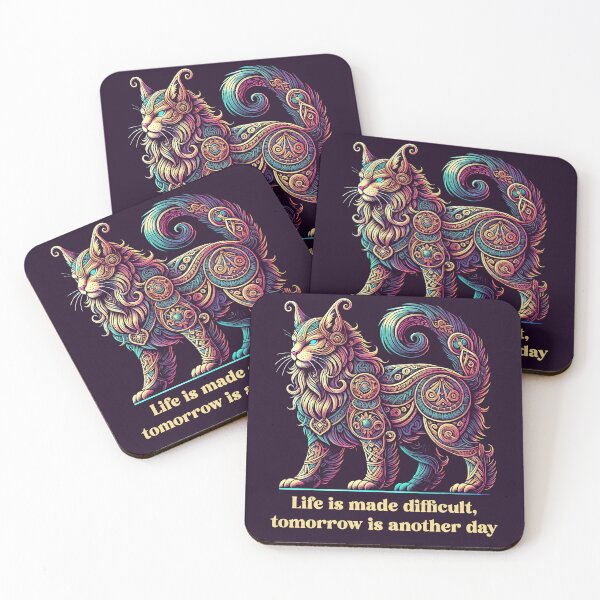 Item preview, Ornate Celtic Cat With Glow – Inspirational Fantasy Feline Poster designed and sold by Victor Shadehorn.