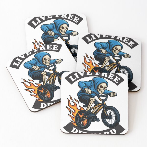 Item preview, Skeleton BMX Rider – Live Free Die Hard designed and sold by NagleRAWK.