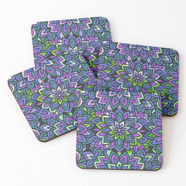Aperçu de l'œuvre Boho Mandala Violet Vert créée et vendue par RaceyJ.
