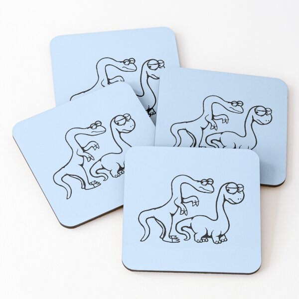 Item preview, 2 Afraid Dinosaur Sad Shy Fearful Panic Scared Friends designed and sold by shirt-o-mat.
