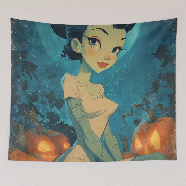 Item preview, Moonlit Bride in the Pumpkin Patch designed and sold by ArgentoArt.