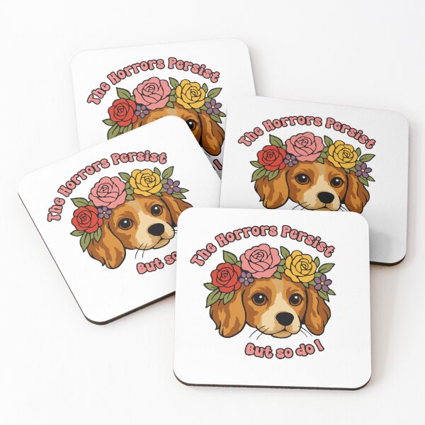 Item preview, The horrors persist but so do I flower crown puppy dog designed and sold by KatelynMitalski.