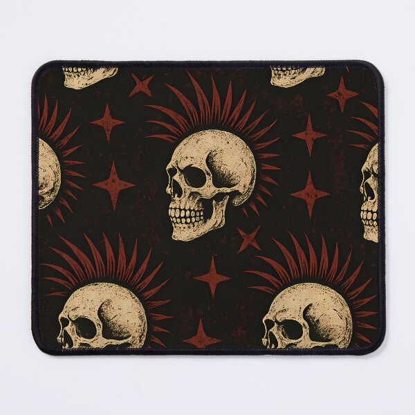 Item preview, Punk Skull Pattern | Dark Grunge Mohawk Rock Wallpaper designed and sold by Buzzink.