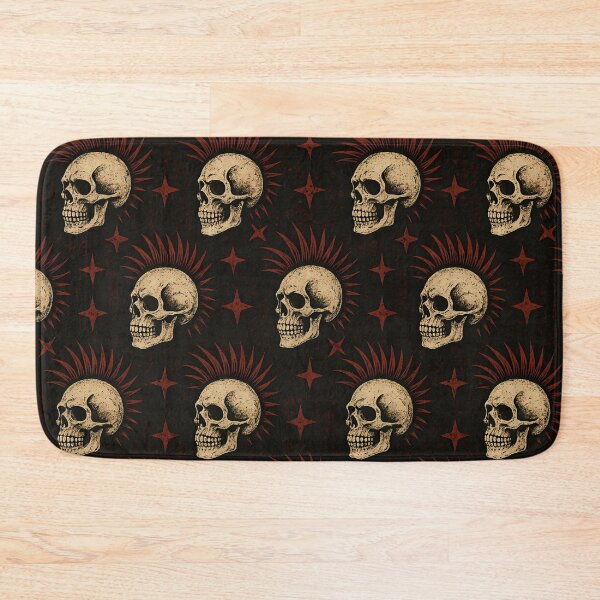 Item preview, Punk Skull Pattern | Dark Grunge Mohawk Rock Wallpaper designed and sold by Buzzink.