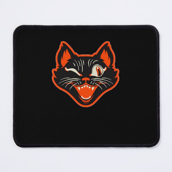 Item preview, Retro Vintage Halloween Black Cat Winking Face designed and sold by HeatherAnng.