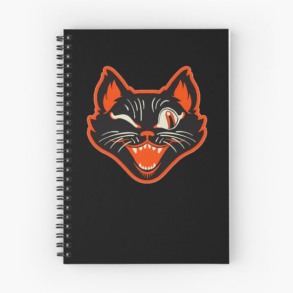 Item preview, Retro Vintage Halloween Black Cat Winking Face designed and sold by HeatherAnng.