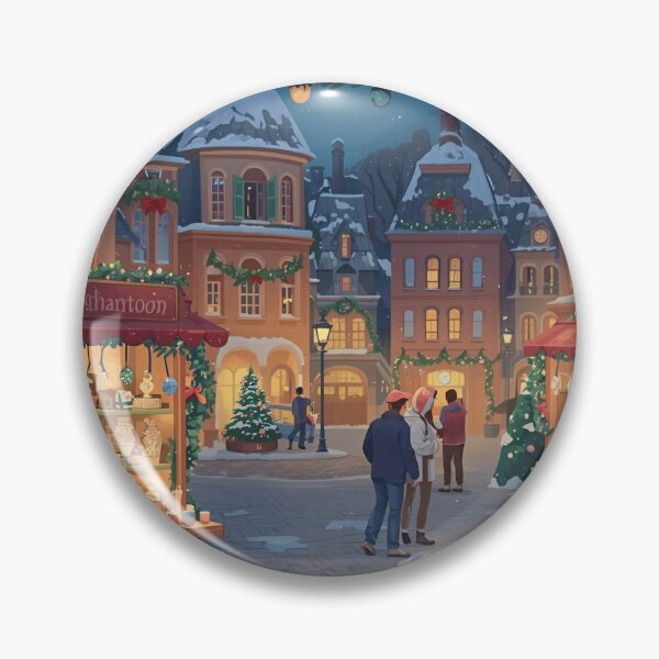 Artikelvorschau, Magical Christmas Market Scene | Festive Holiday Town Square Art | Winter Wonderland entworfen und verkauft von Egotamed Knowledge .