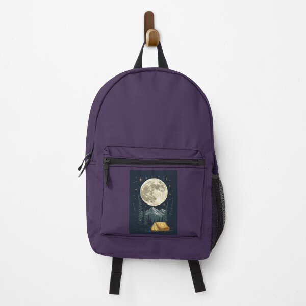 Item preview, Full Moon Camping – Mountains, Tent and Starry Night Outdoor Nature Design designed and sold by NoctaHike.