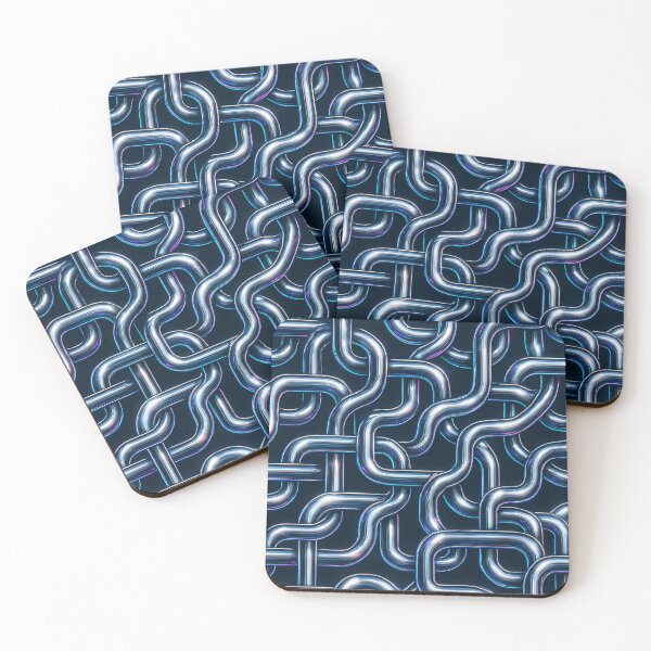 Item preview, 3D Chrome Pipes Pattern | Retro Futuristic Wallpaper designed and sold by Buzzink.
