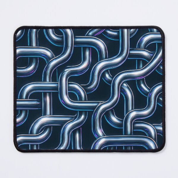 Item preview, 3D Chrome Pipes Pattern | Retro Futuristic Wallpaper designed and sold by Buzzink.