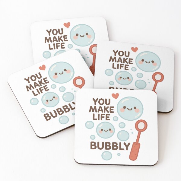 Item preview, You Make Life Bubbly – Cute Bubble Pun Illustration designed and sold by inkoutninja.