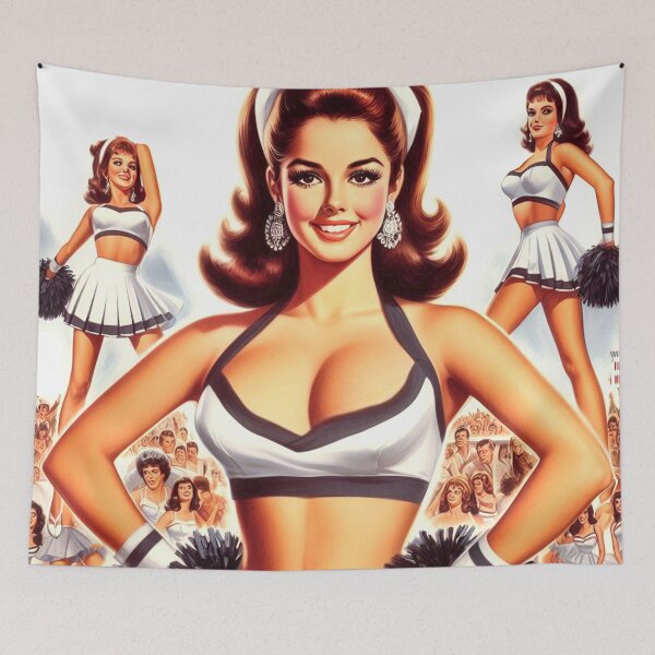 Item preview, Cute Vintage Cheerleader designed and sold by PulpVintage.