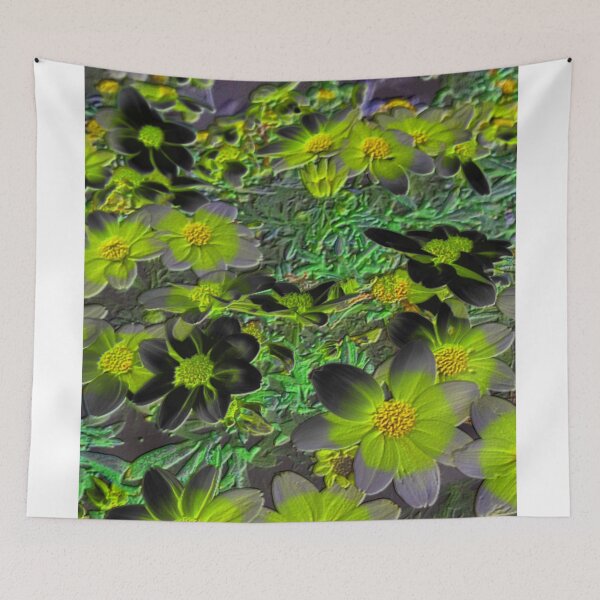 Item preview, flowerbed dark fluorescence floral abstract design designed and sold by SmashingDeals.