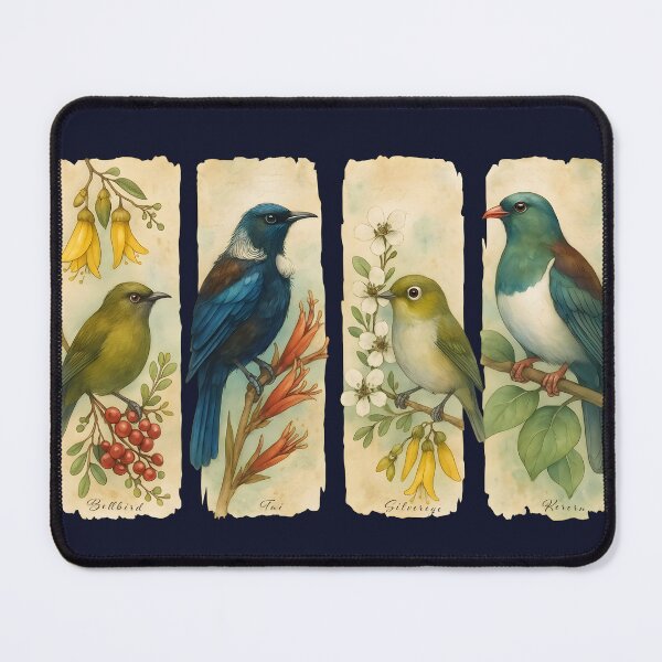 Item preview, Aotearoa Native Birds – Bellbird, Tui, Silvereye, Kereru designed and sold by MvuuStudio.