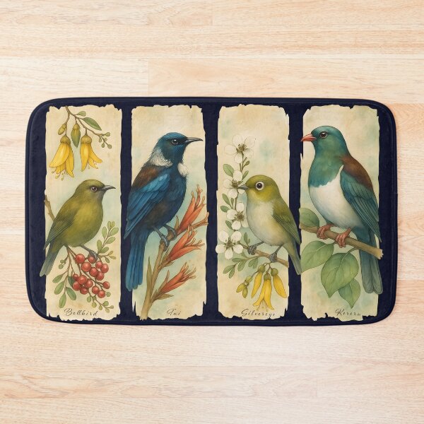Item preview, Aotearoa Native Birds – Bellbird, Tui, Silvereye, Kereru designed and sold by MvuuStudio.