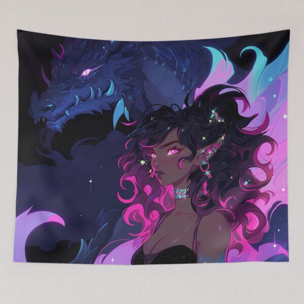 Item preview, Neon Fae with Midnight Dragon designed and sold by bubblegoth.