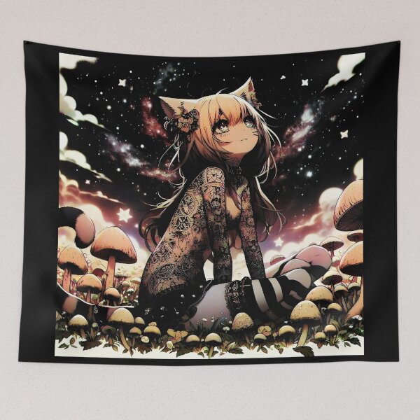 Item preview, nekogirl in shroom field designed and sold by ghostevisions.