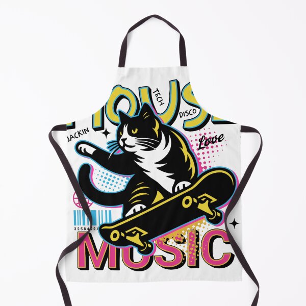 Item preview, HOUSE MUSIC - Skater Cat (black) designed and sold by Discothreadz.