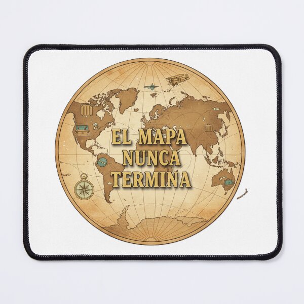 Item preview, El mapa nunca termina – Ilustración vintage de mapa mundial designed and sold by Wander Vibes.
