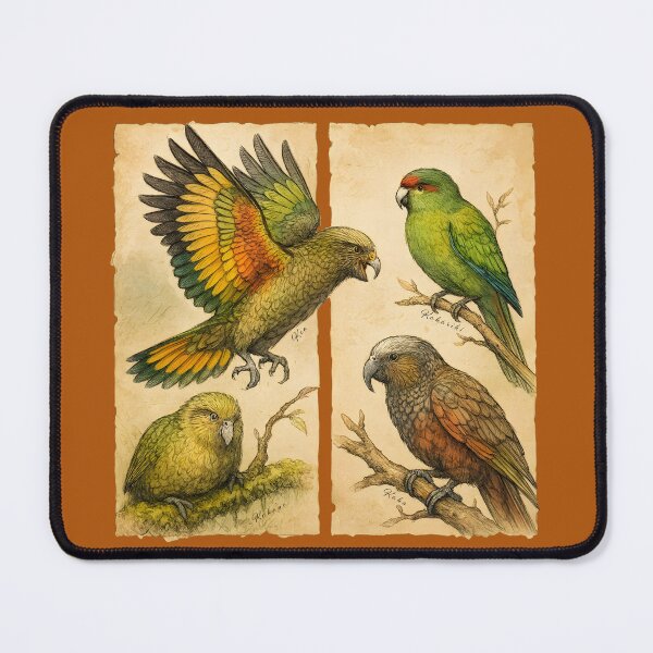 Item preview, Aotearoa Parrots Quartet – Kea, Kakariki, Kakapo & Kaka designed and sold by MvuuStudio.