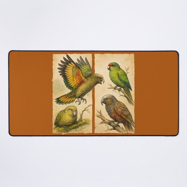 Item preview, Aotearoa Parrots Quartet – Kea, Kakariki, Kakapo & Kaka designed and sold by MvuuStudio.