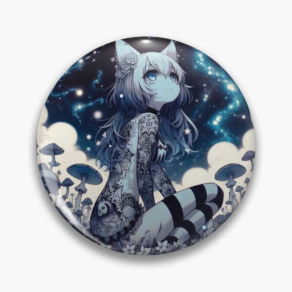 Item preview, nekogirl in shroom field blue designed and sold by ghostevisions.