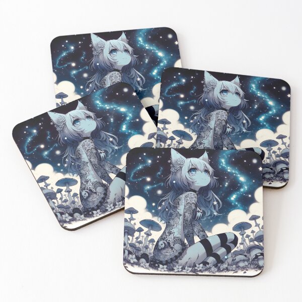 Item preview, nekogirl in shroom field blue designed and sold by ghostevisions.