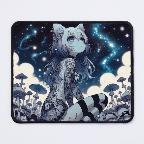 Item preview, nekogirl in shroom field blue designed and sold by ghostevisions.