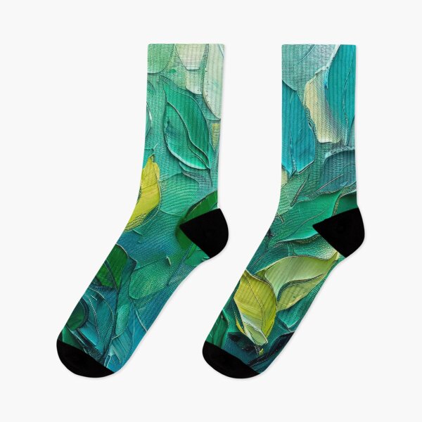 Item preview, Green And Blue Artistic Leaves Textured Aesthetic Art   designed and sold by DEC02.
