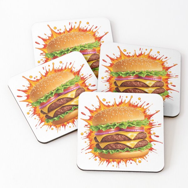 Item preview, Juicy Cheeseburger Explosion Illustration designed and sold by The Rust Lab.