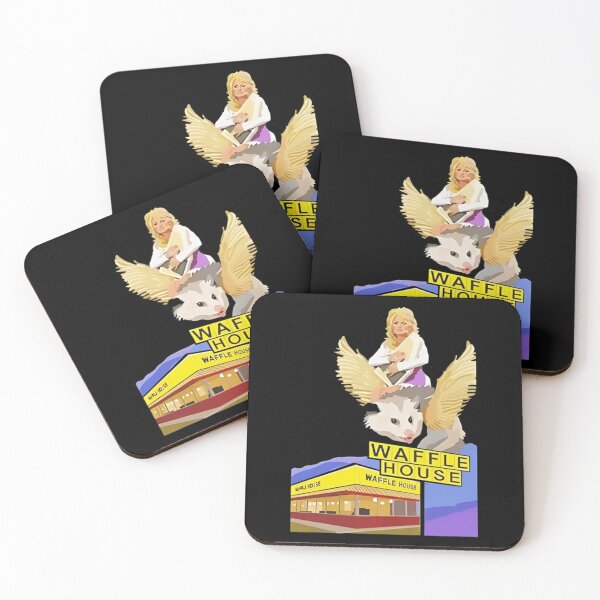 Item preview, Dolly Parton Riding A Winged Possum Over Waffle House designed and sold by KulumiAtelier.
