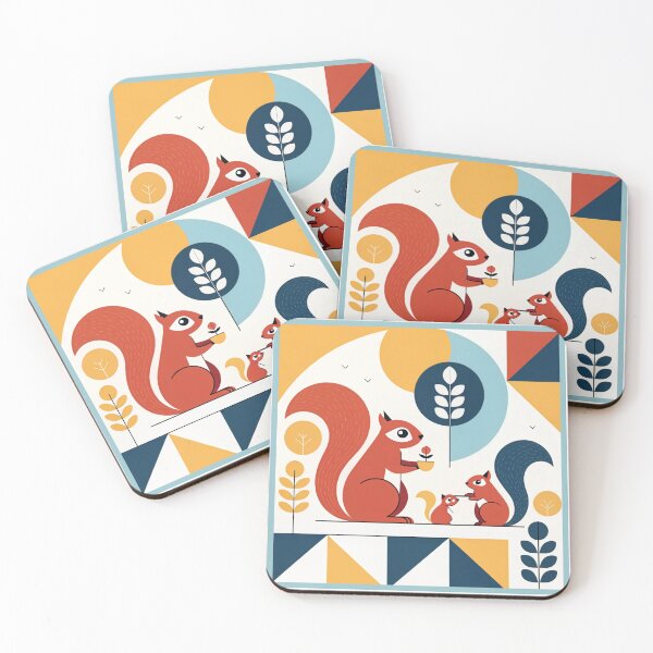 Item preview, Happy Squirrel Family Illustration - Kids Room Collection - Flat Frame designed and sold by asliberry.