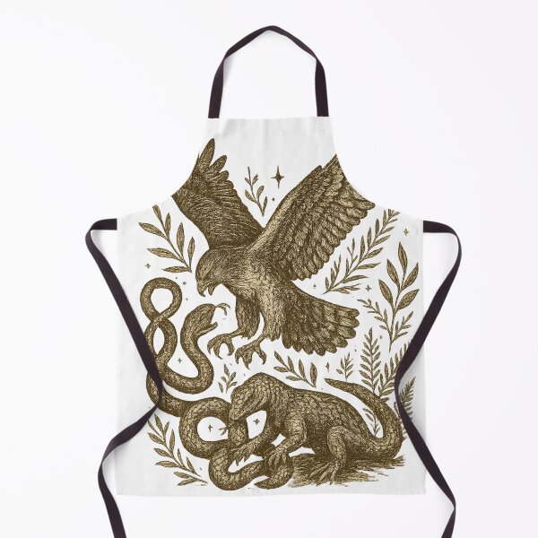 Item preview, Hawk vs Snake & Lizard Design Vintage Wildlife Battle Scene Retro Style Nature Art Print designed and sold by LOWKEY LEGENDARY APPAREL™.